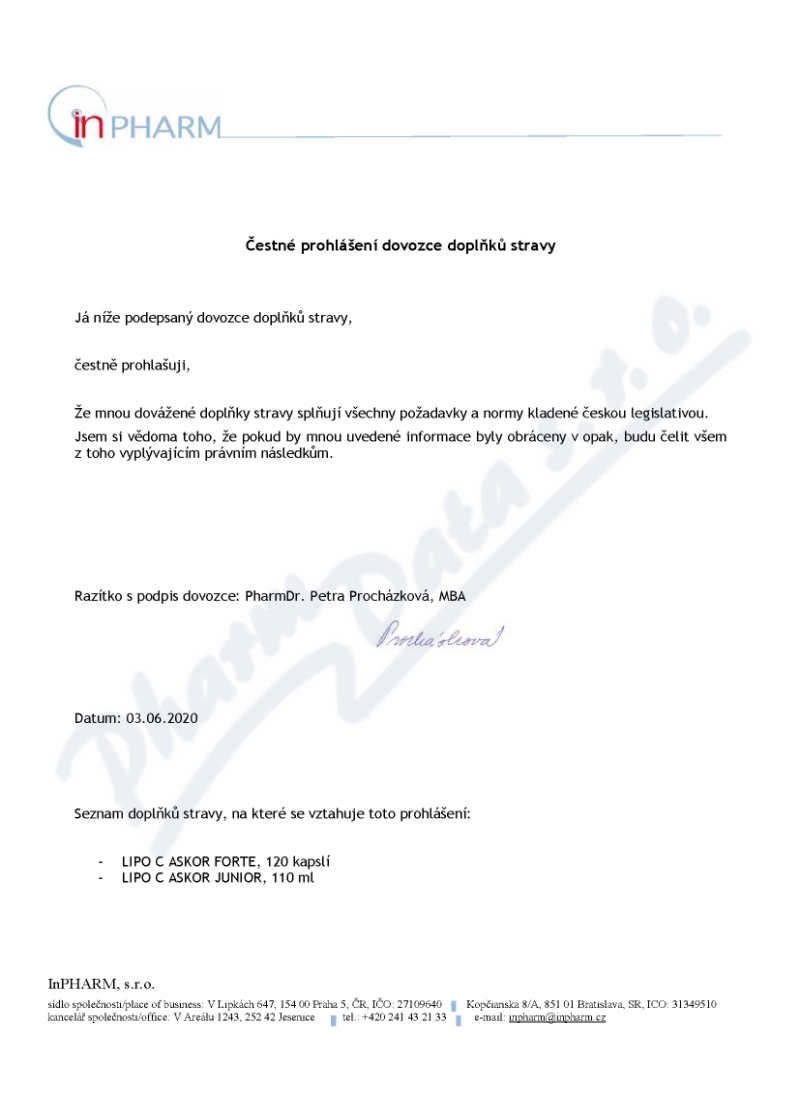 lipo c askor junior inPharm 110 ml LIPO C ASKOR FORTE cps.120+MULTILIPO