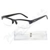 Brýle čtecí +2.00 UV400 černé s pruhy a pouzdrem